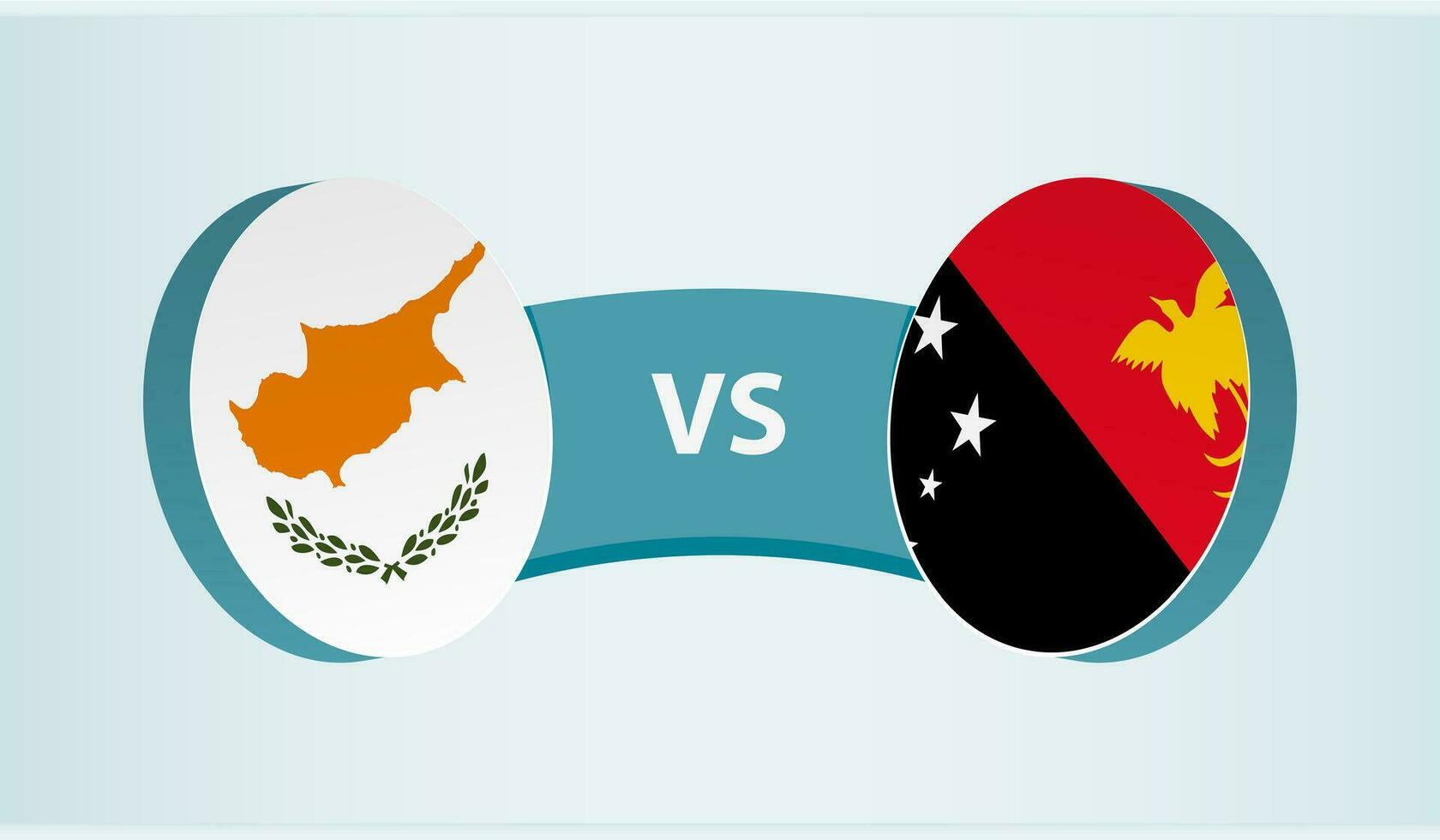 Chipre versus Papuasia nuevo Guinea, equipo Deportes competencia concepto. vector