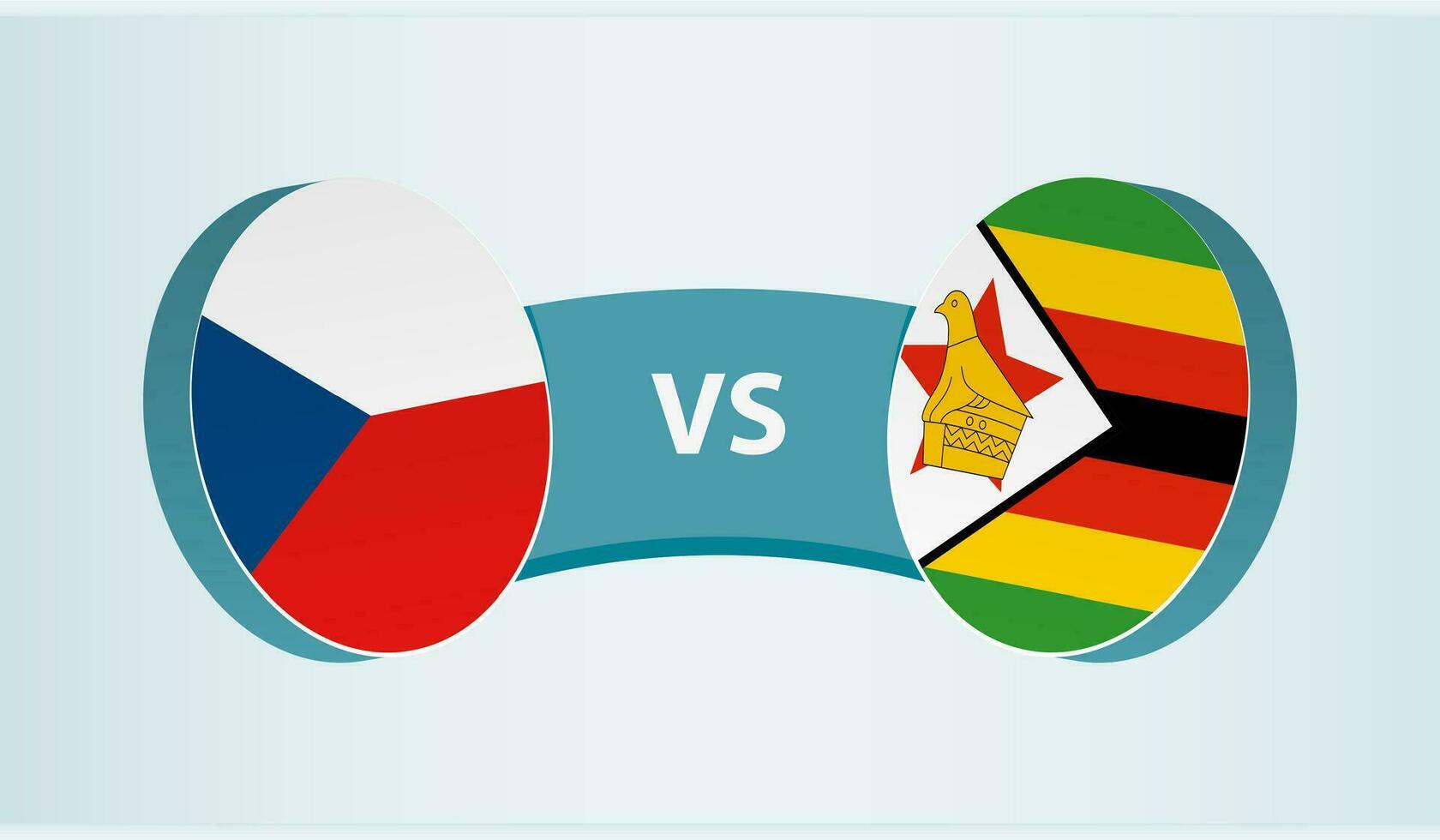 Czech Republic versus Zimbabwe, team sports competition concept. vector