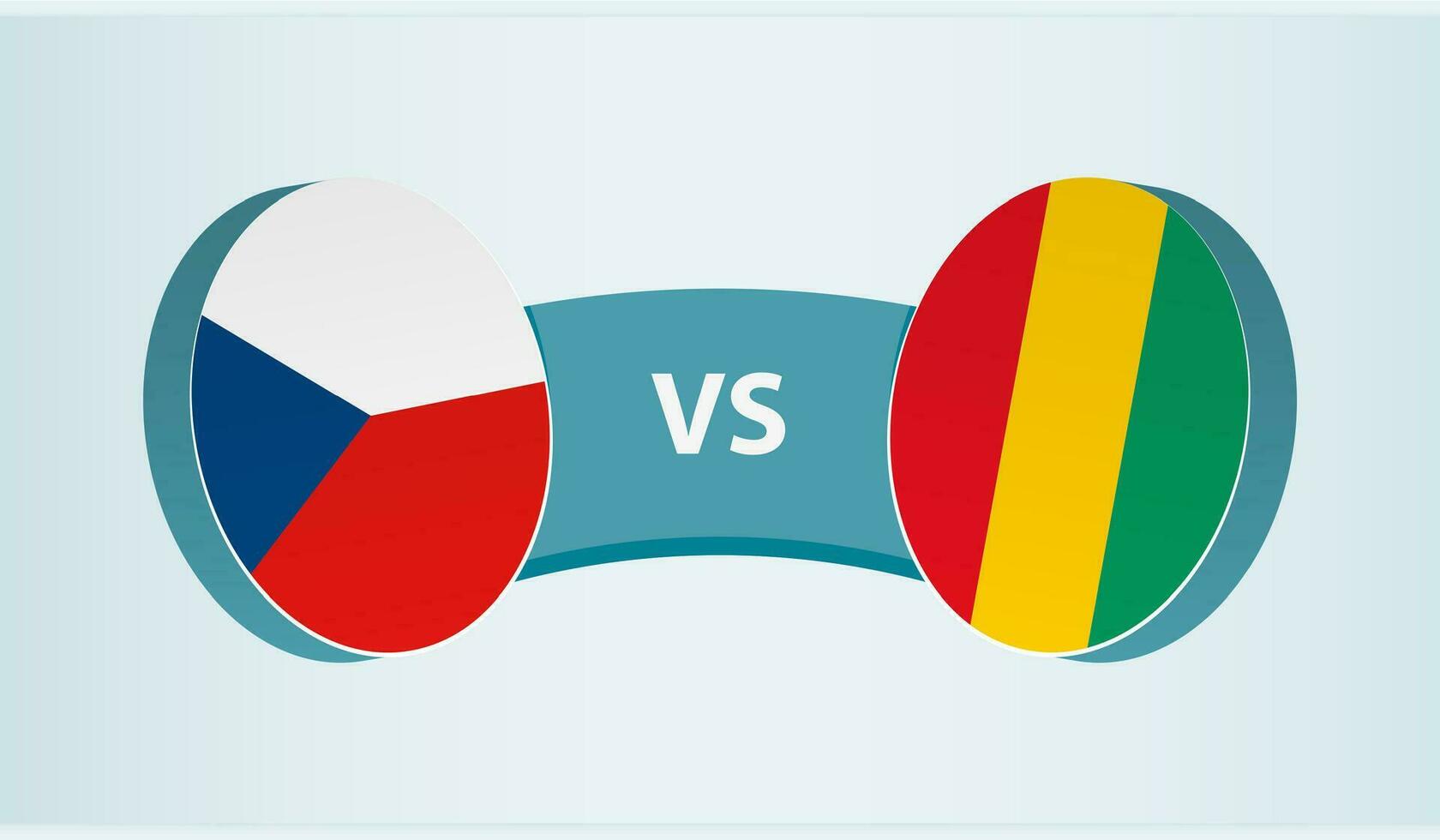 Czech Republic versus Guinea, team sports competition concept. vector