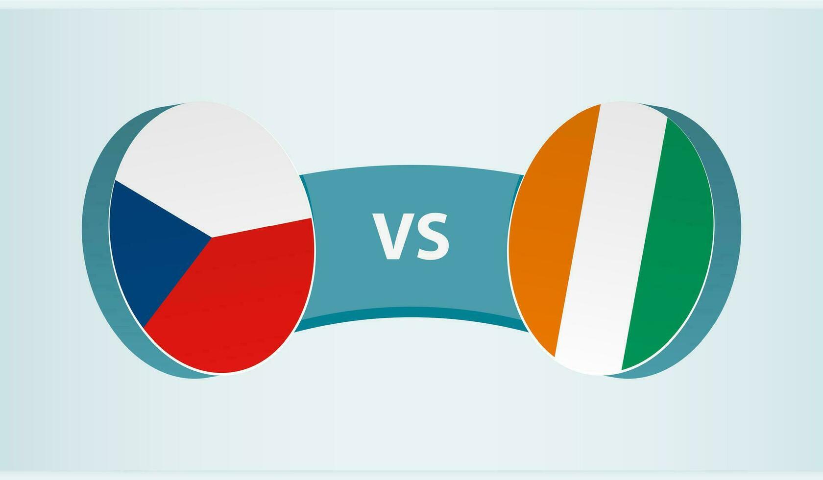 Czech Republic versus Ivory Coast, team sports competition concept. vector