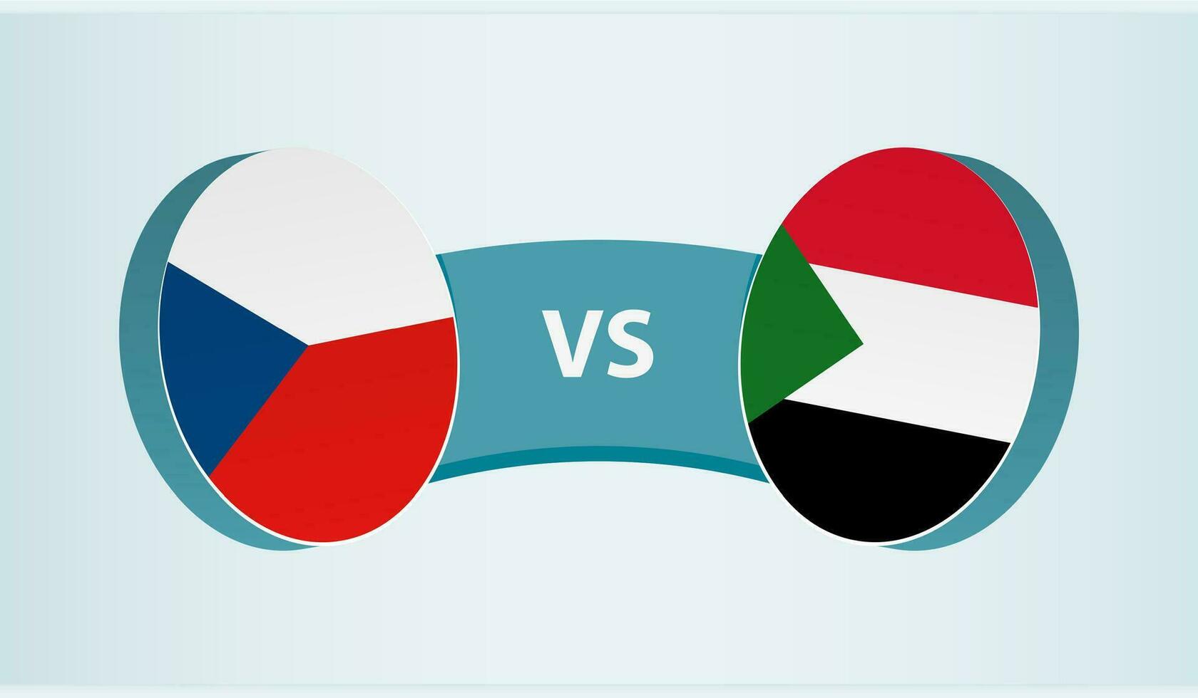 Czech Republic versus Sudan, team sports competition concept. vector