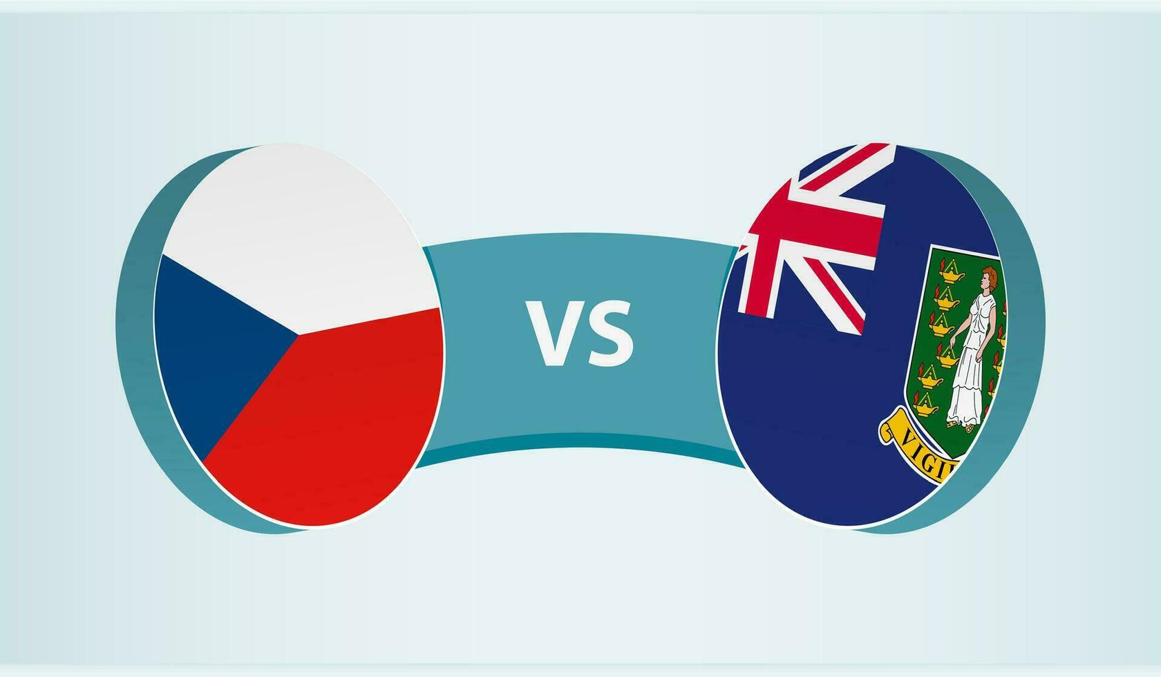 Czech Republic versus British Virgin Islands, team sports competition concept. vector