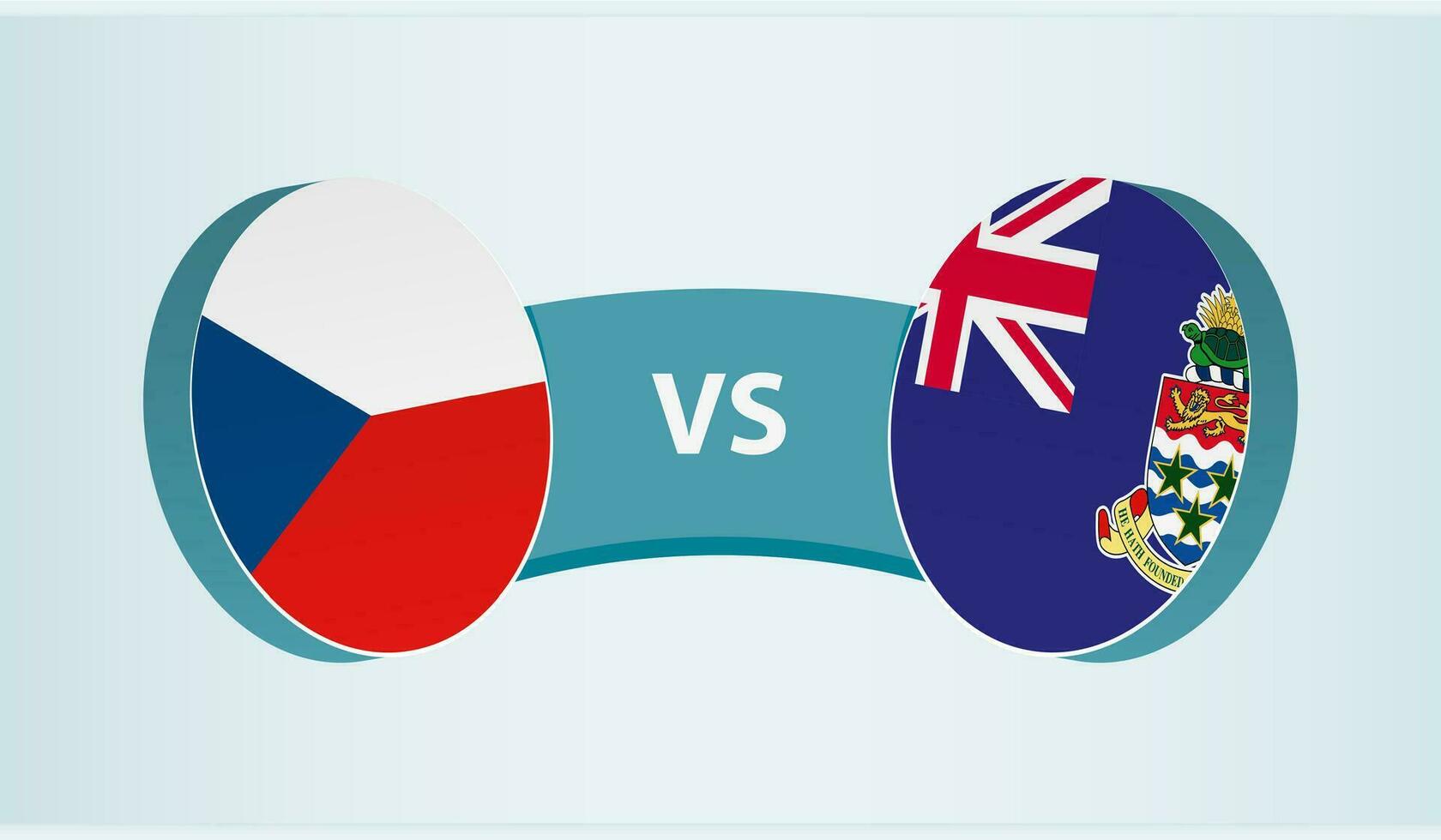 Czech Republic versus Cayman Islands, team sports competition concept. vector