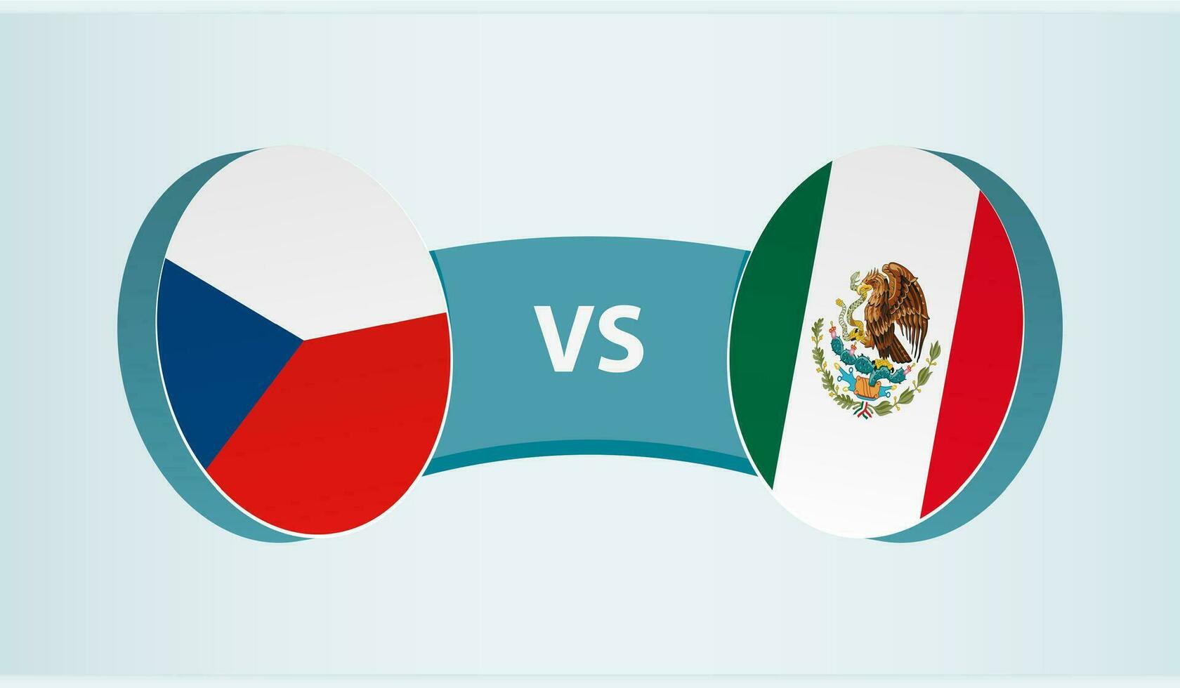 Czech Republic versus Mexico, team sports competition concept. vector