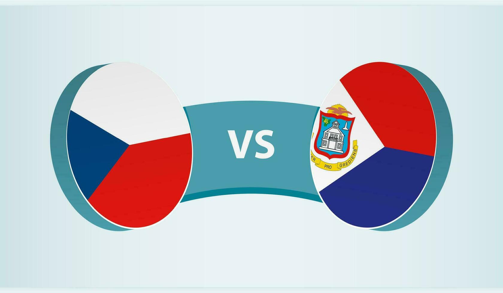 Czech Republic versus Sint Maarten, team sports competition concept. vector