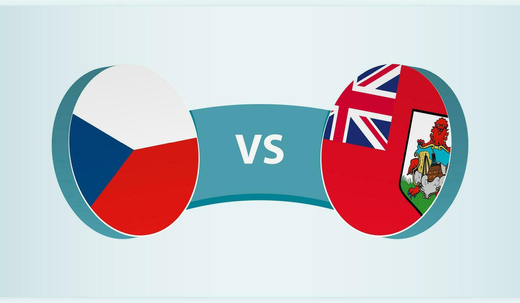 Czech Republic versus Bermuda, team sports competition concept. vector