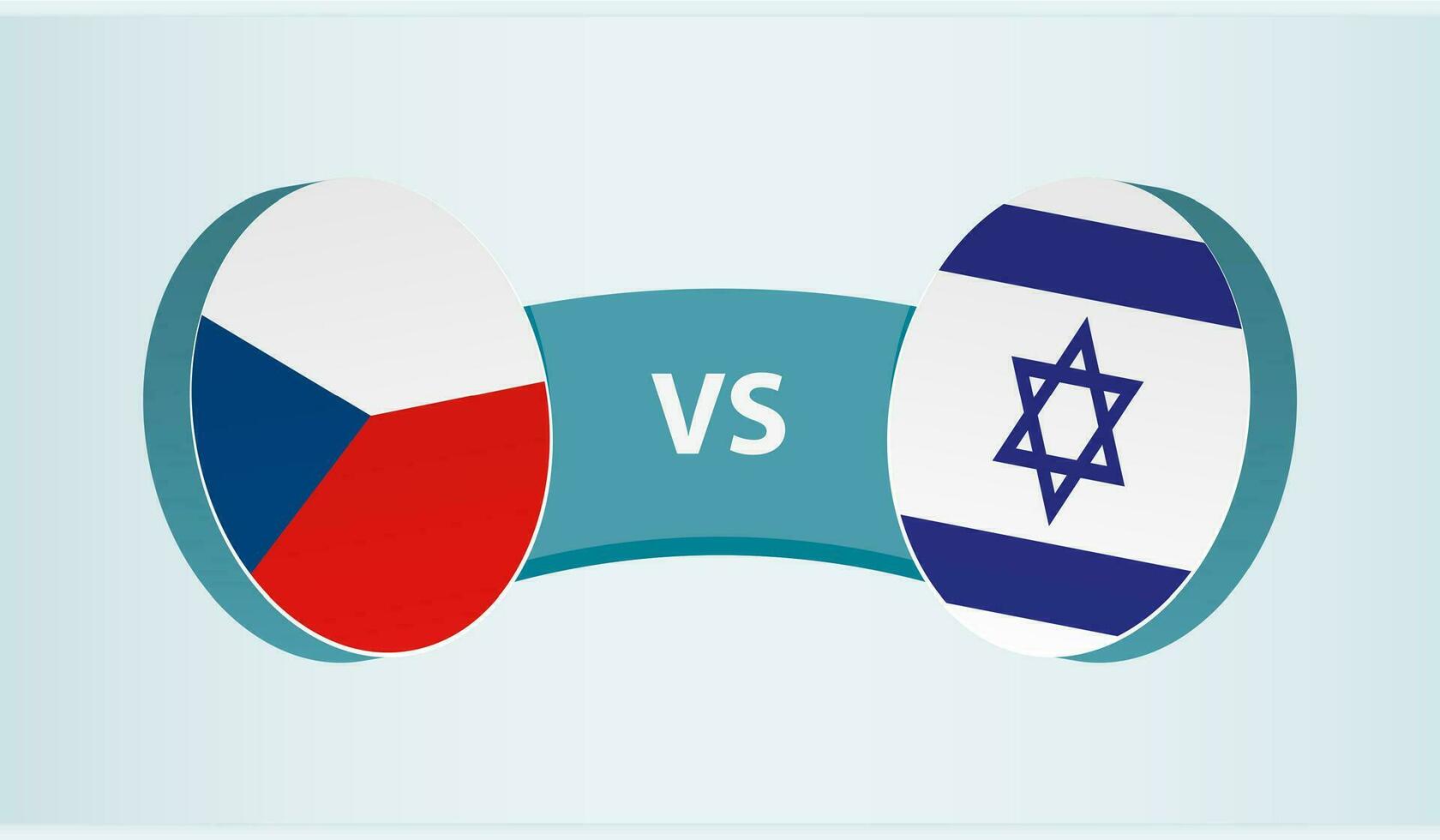 Czech Republic versus Israel, team sports competition concept. vector
