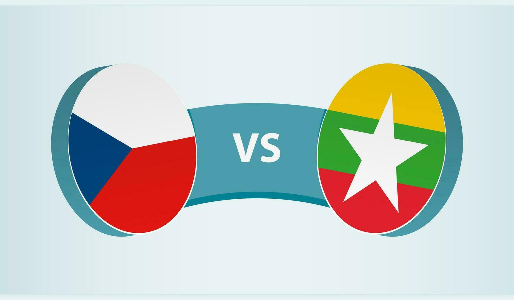 Czech Republic versus Myanmar, team sports competition concept. vector