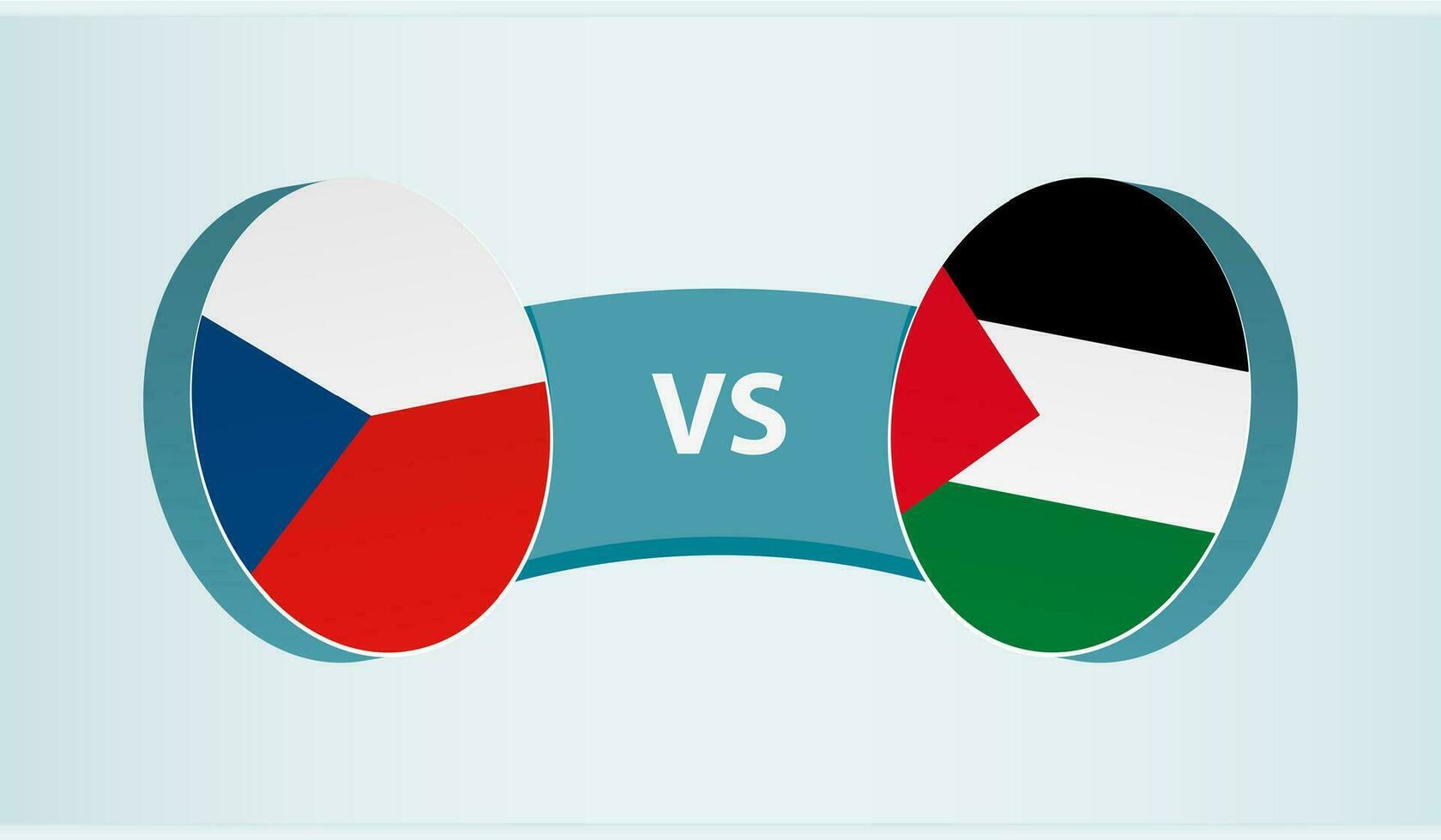 Czech Republic versus Palestine, team sports competition concept. vector