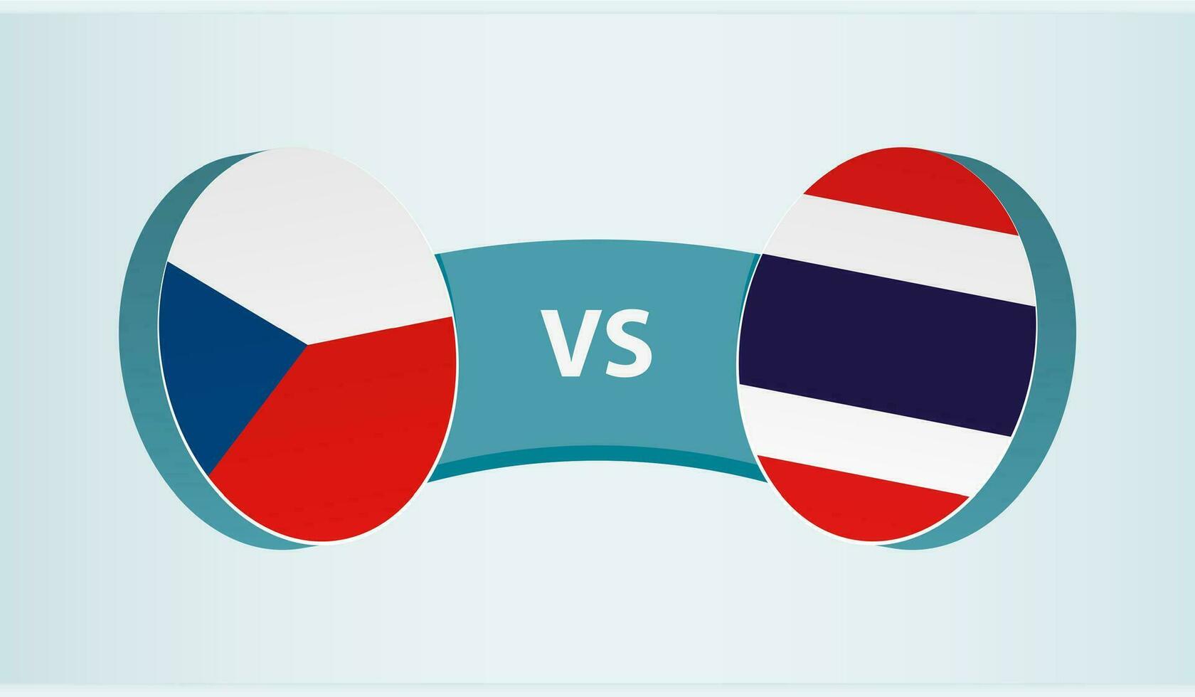 Czech Republic versus Thailand, team sports competition concept. vector
