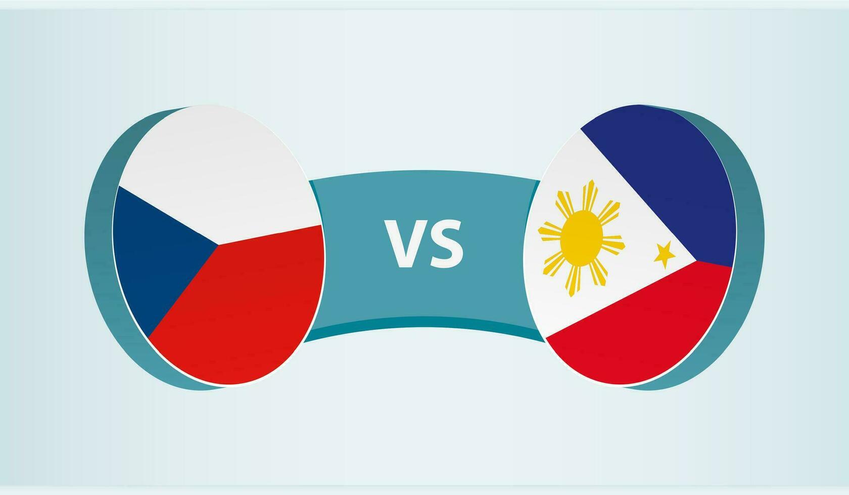 Czech Republic versus Philippines, team sports competition concept. vector