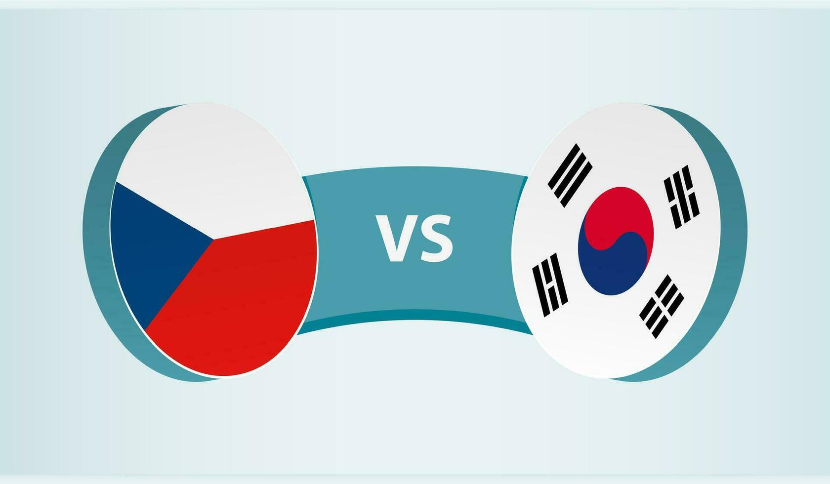 Czech Republic versus South Korea, team sports competition concept. vector