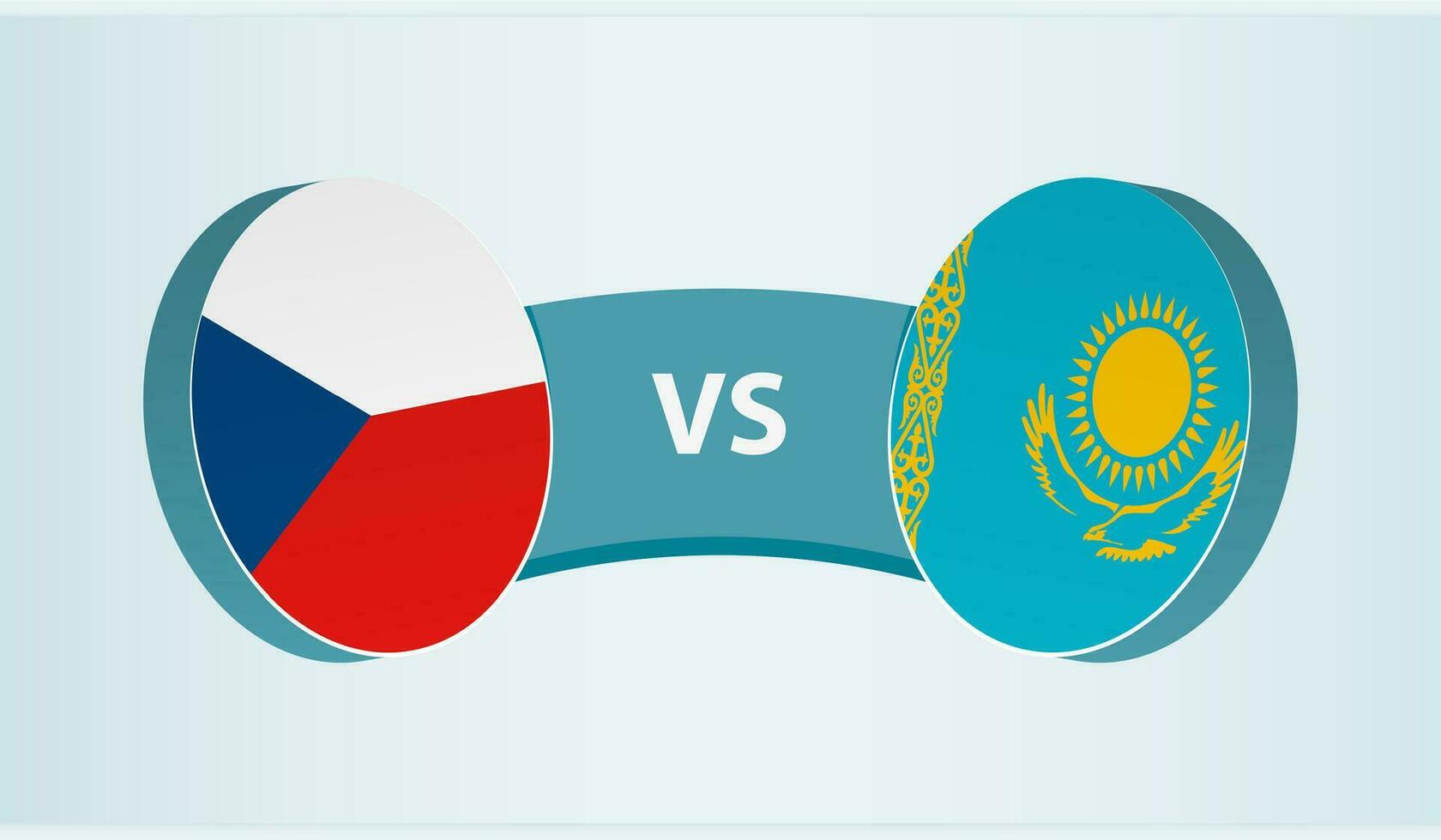 Czech Republic versus Kazakhstan, team sports competition concept. vector