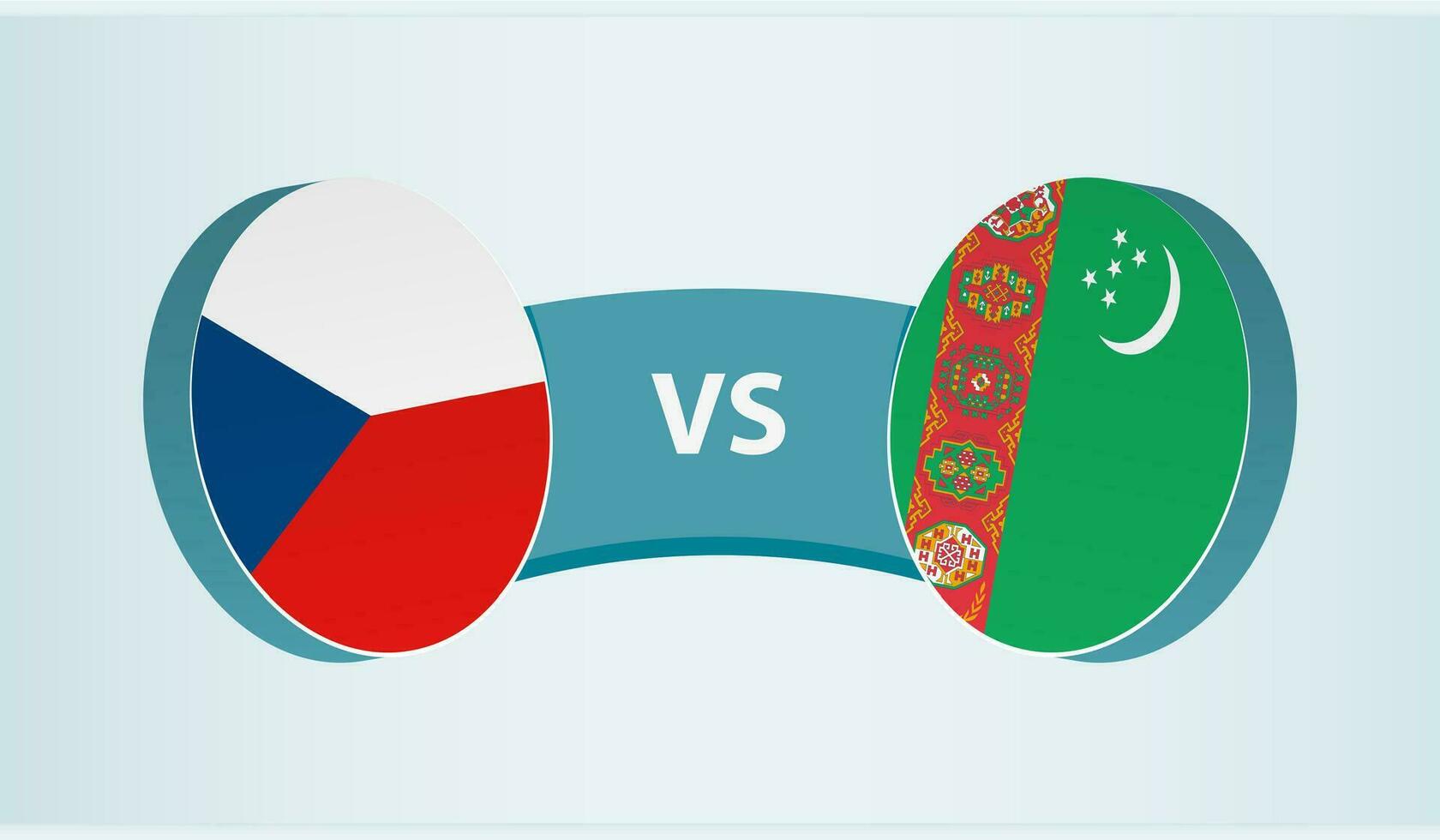 Czech Republic versus Turkmenistan, team sports competition concept. vector