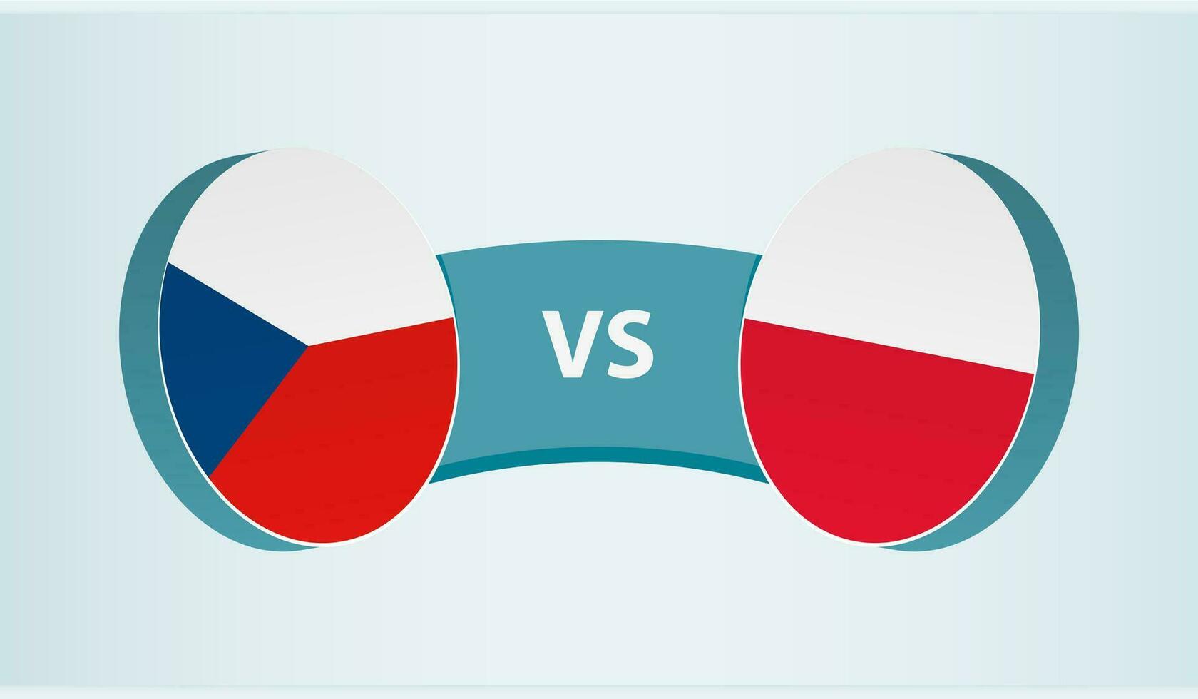 Czech Republic versus Poland, team sports competition concept. vector
