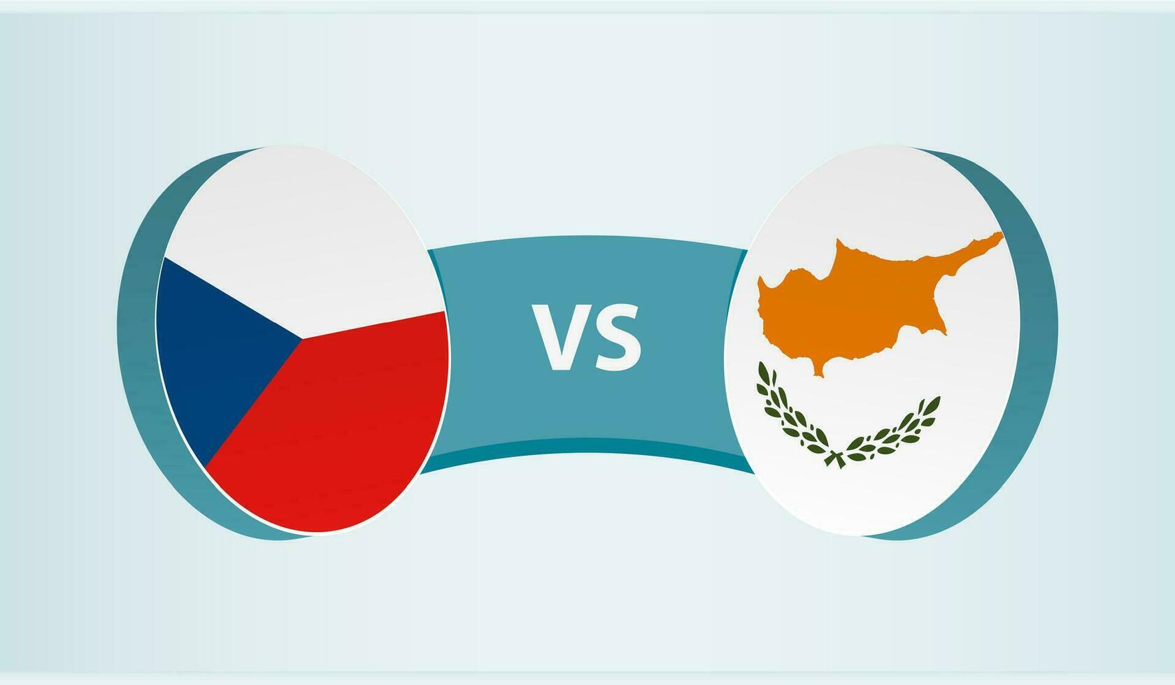 Czech Republic versus Cyprus, team sports competition concept. vector