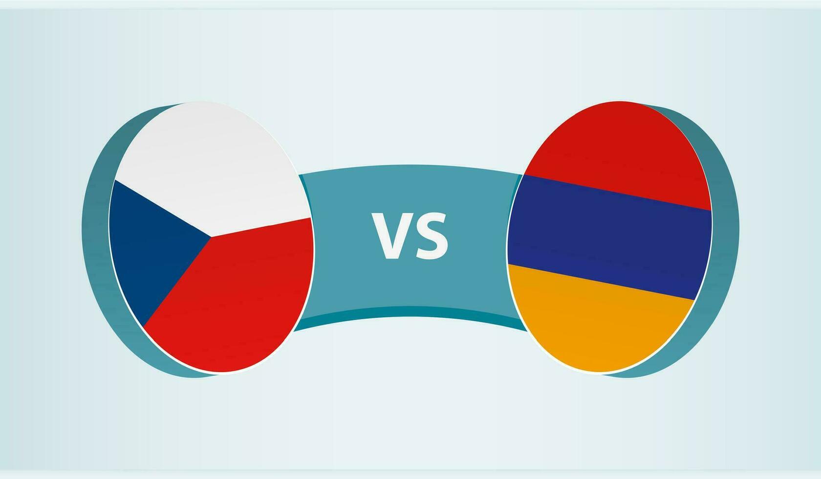 Czech Republic versus Armenia, team sports competition concept. vector