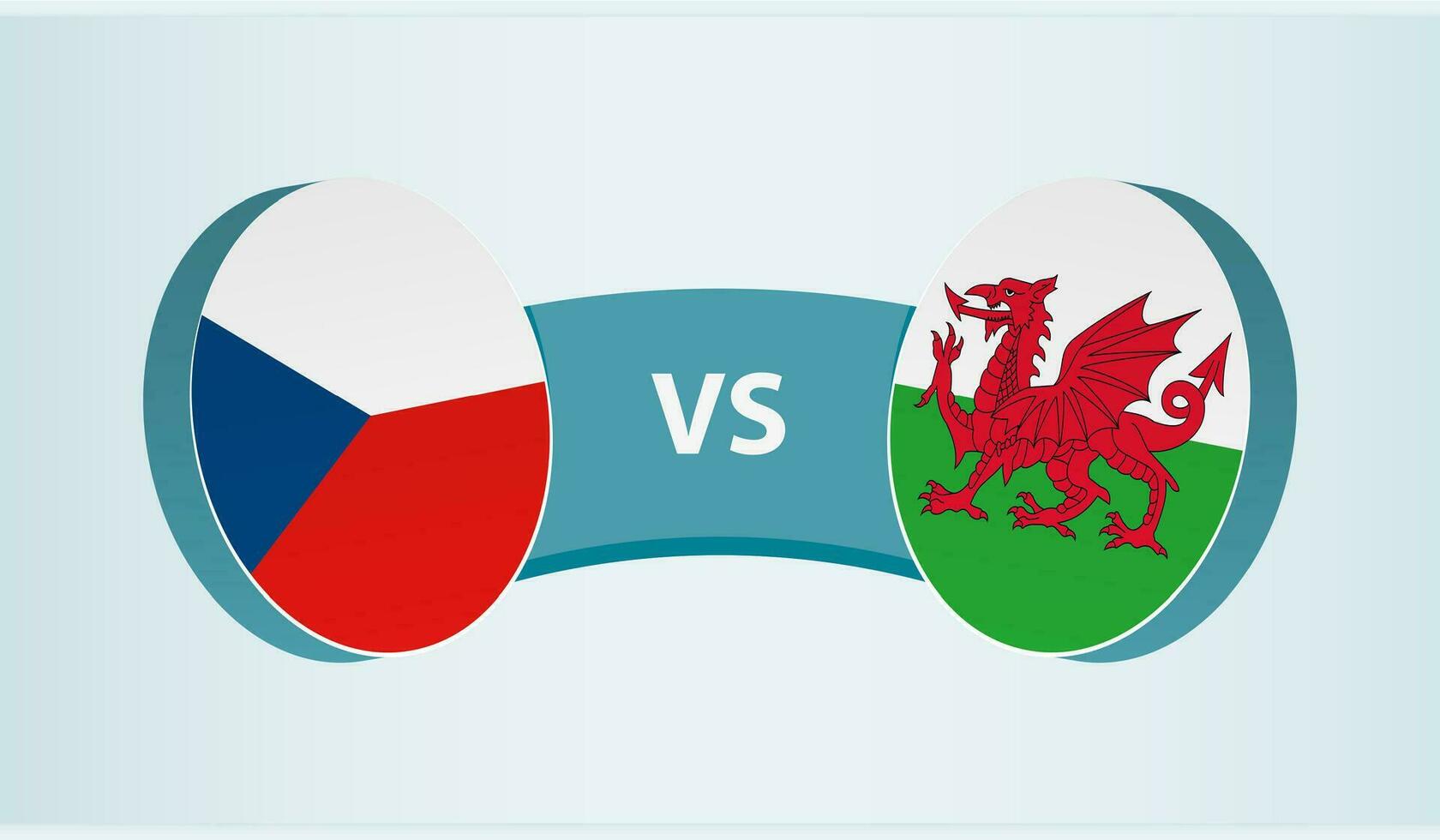 Czech Republic versus Wales, team sports competition concept. vector