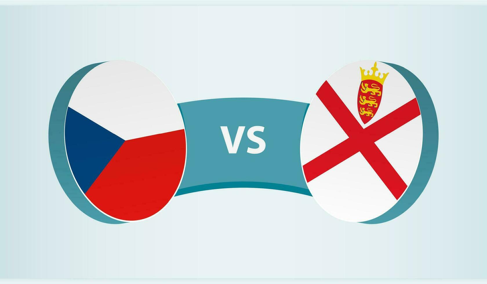 Czech Republic versus Jersey, team sports competition concept. vector