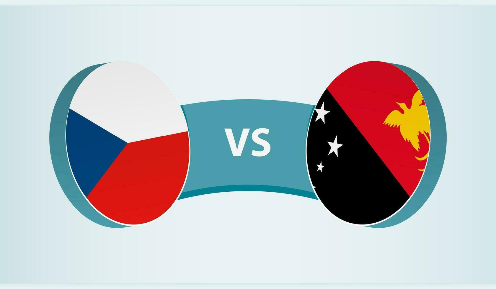 Czech Republic versus Papua New Guinea, team sports competition concept. vector