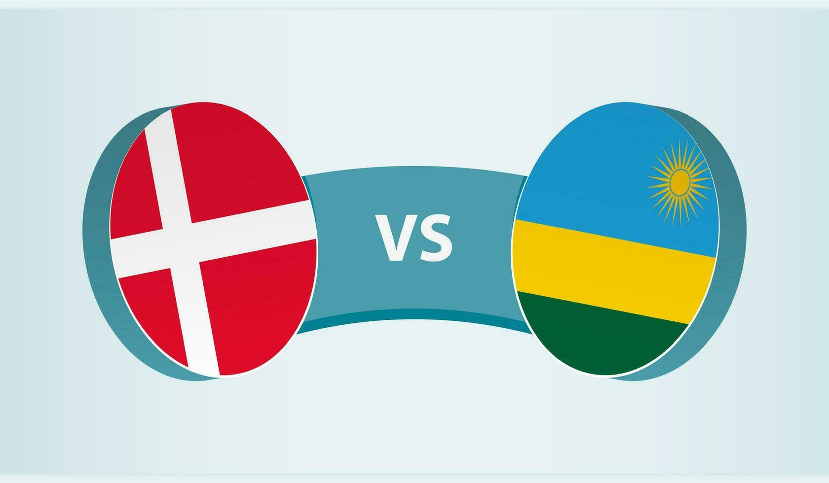 Denmark versus Rwanda, team sports competition concept. vector