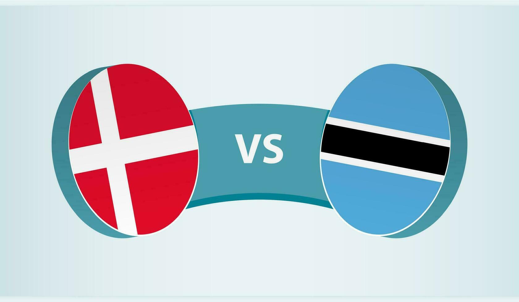 Dinamarca versus botsuana, equipo Deportes competencia concepto. vector