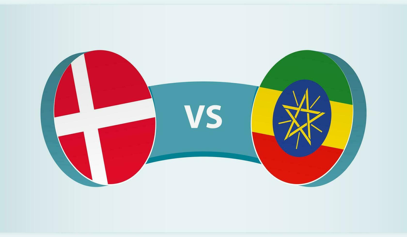 Denmark versus Ethiopia, team sports competition concept. vector