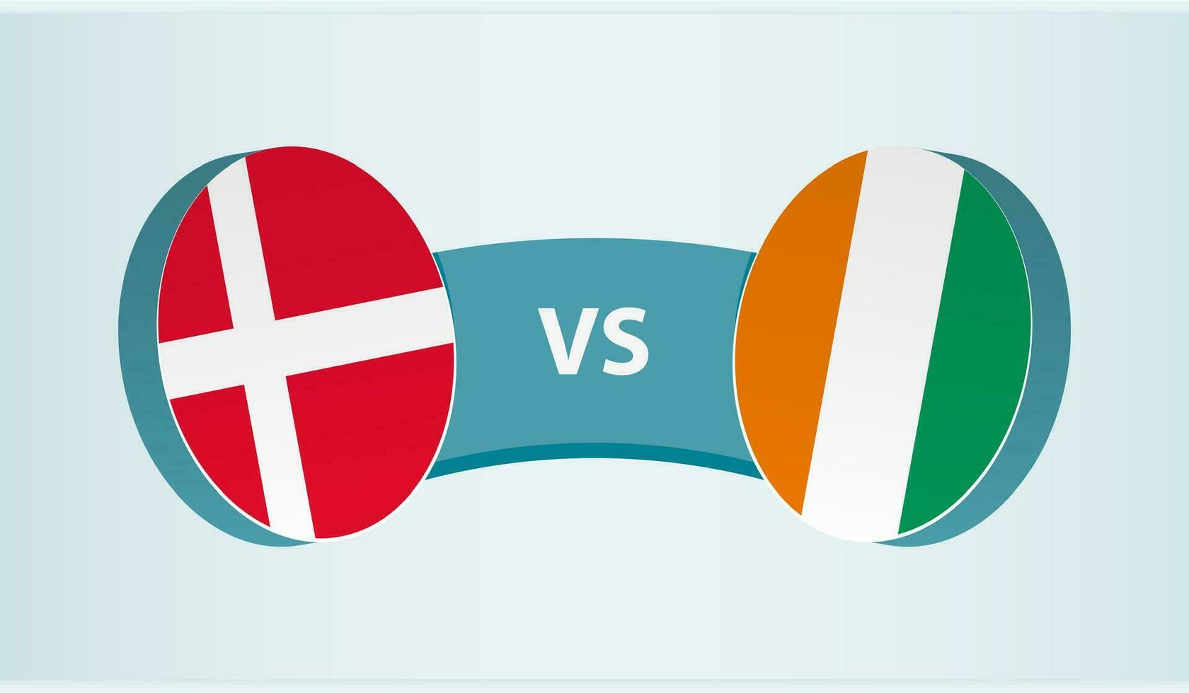 Denmark versus Ivory Coast, team sports competition concept. vector