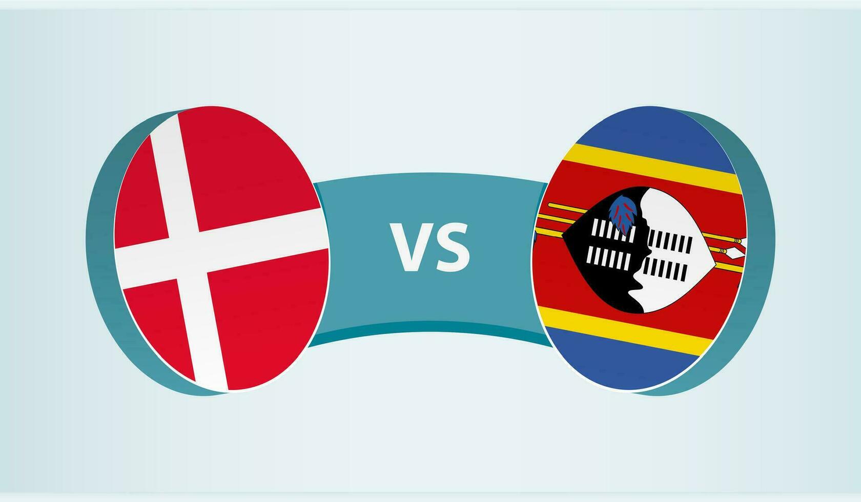 Dinamarca versus suazilandia, equipo Deportes competencia concepto. vector