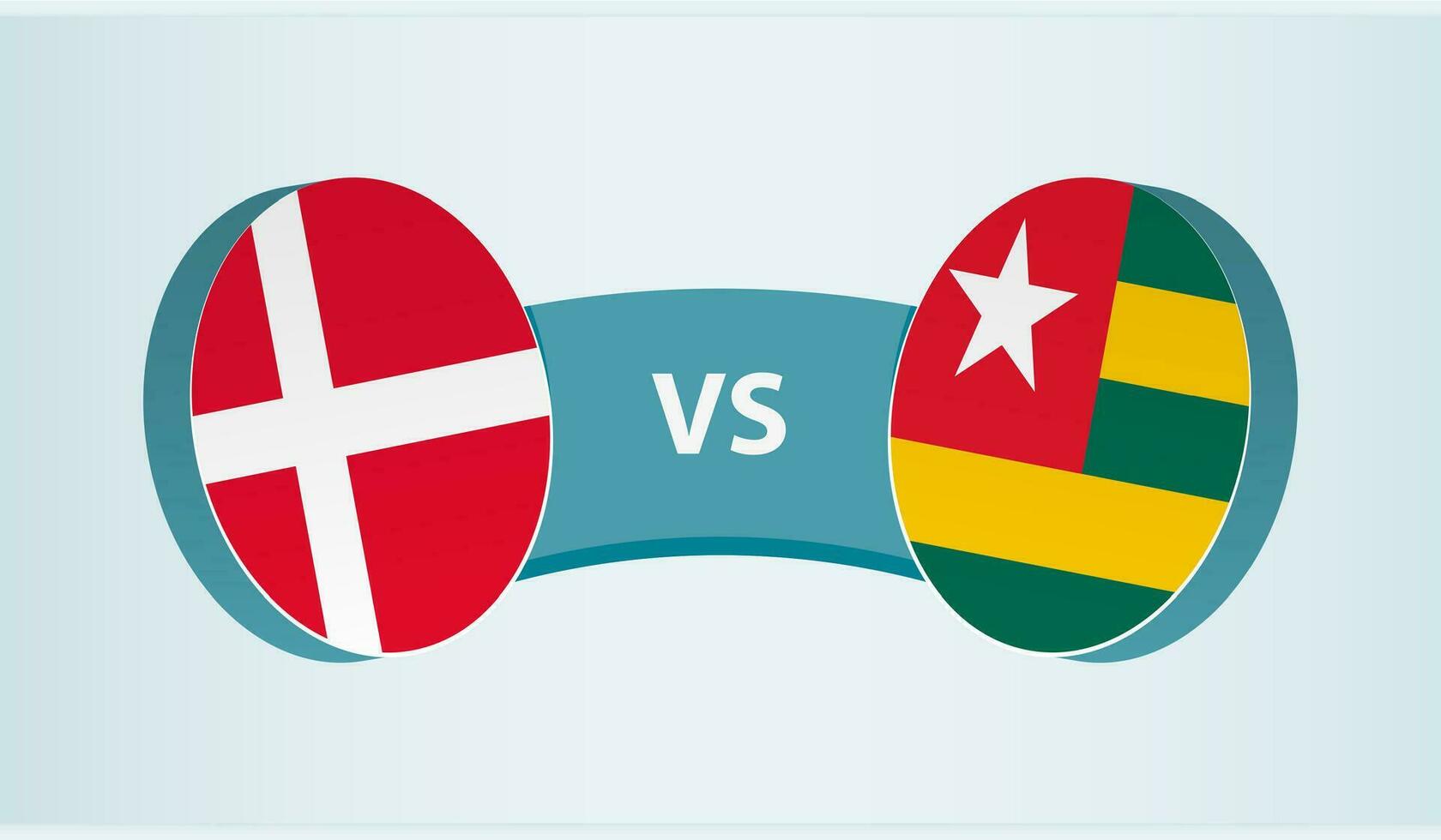 Denmark versus Togo, team sports competition concept. vector