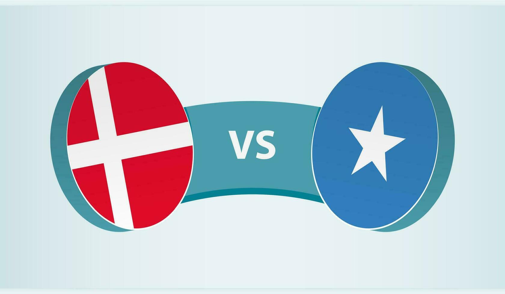 Denmark versus Somalia, team sports competition concept. vector