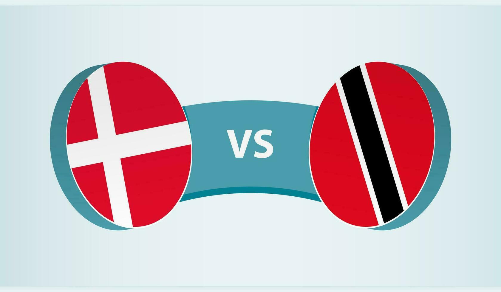 Dinamarca versus trinidad y tobago, equipo Deportes competencia concepto. vector