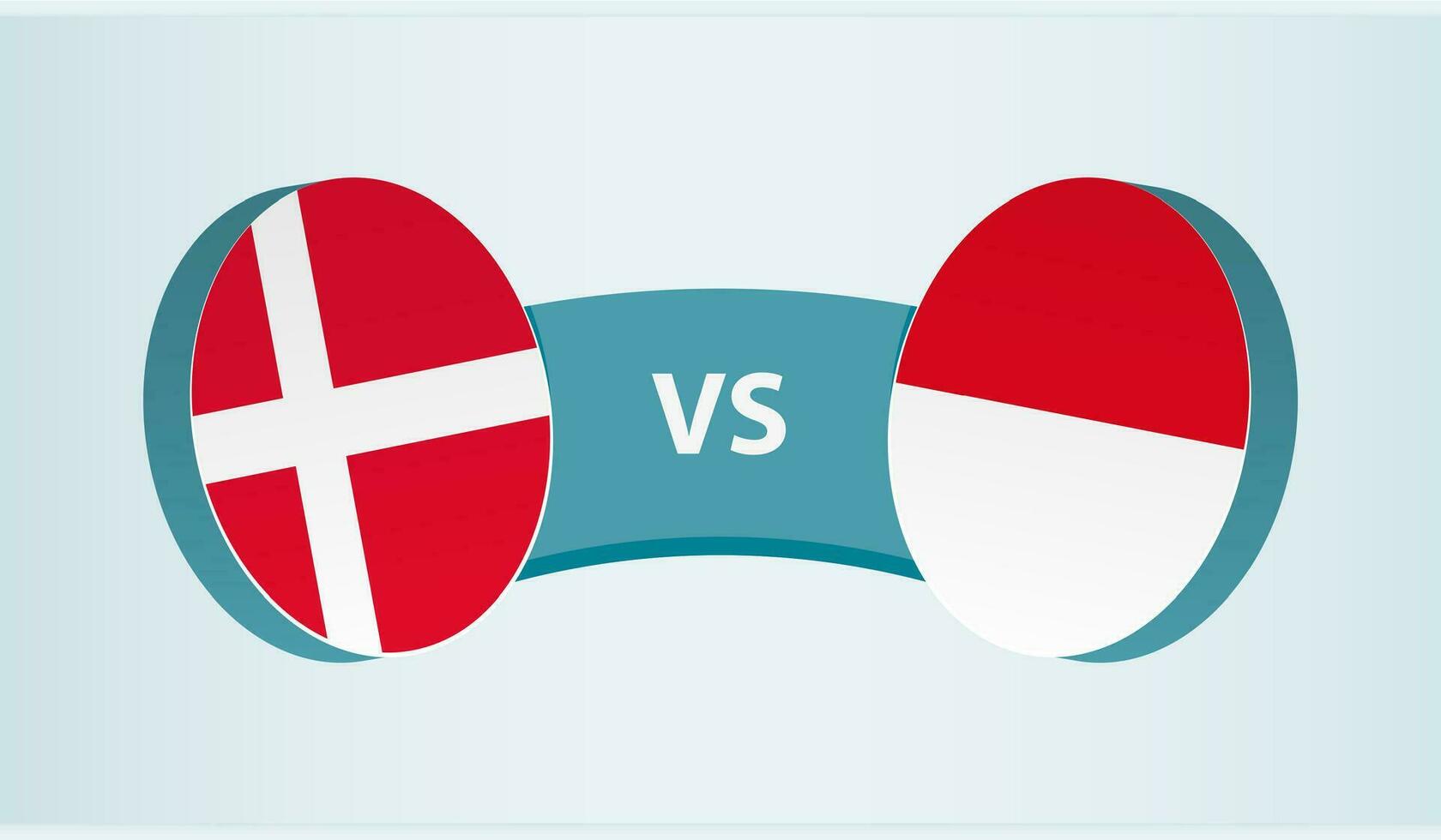 Denmark versus Indonesia, team sports competition concept. vector