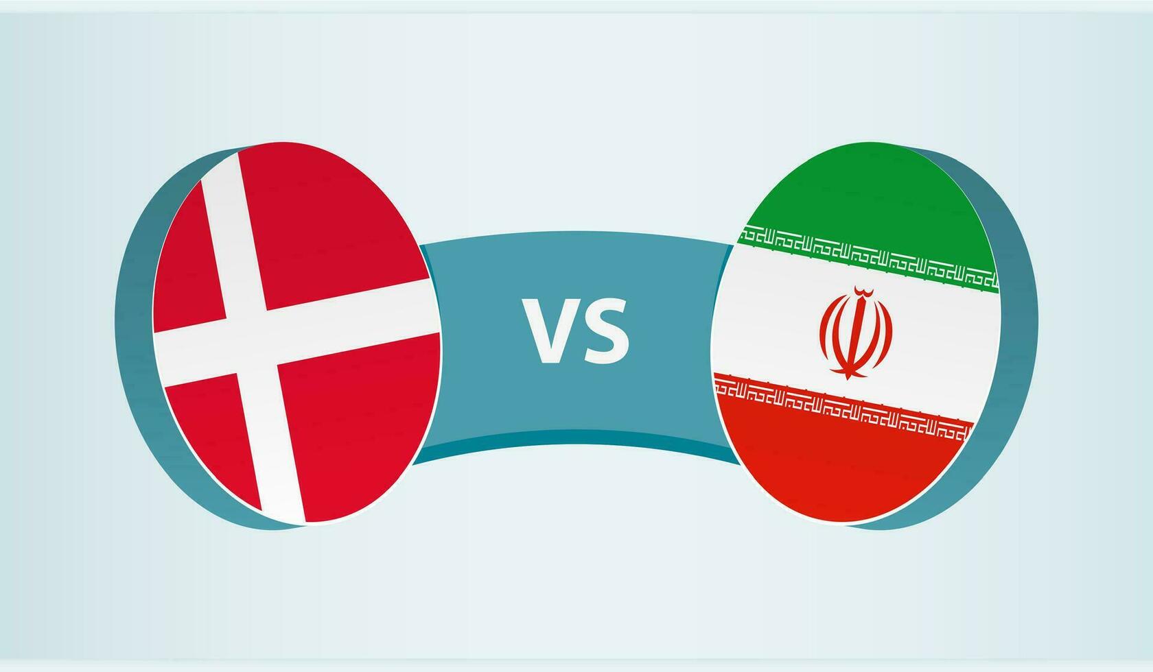 Denmark versus Iran, team sports competition concept. vector