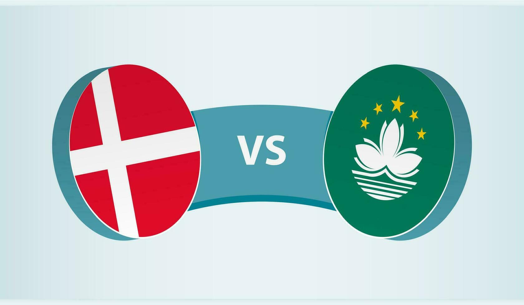 Dinamarca versus macao, equipo Deportes competencia concepto. vector