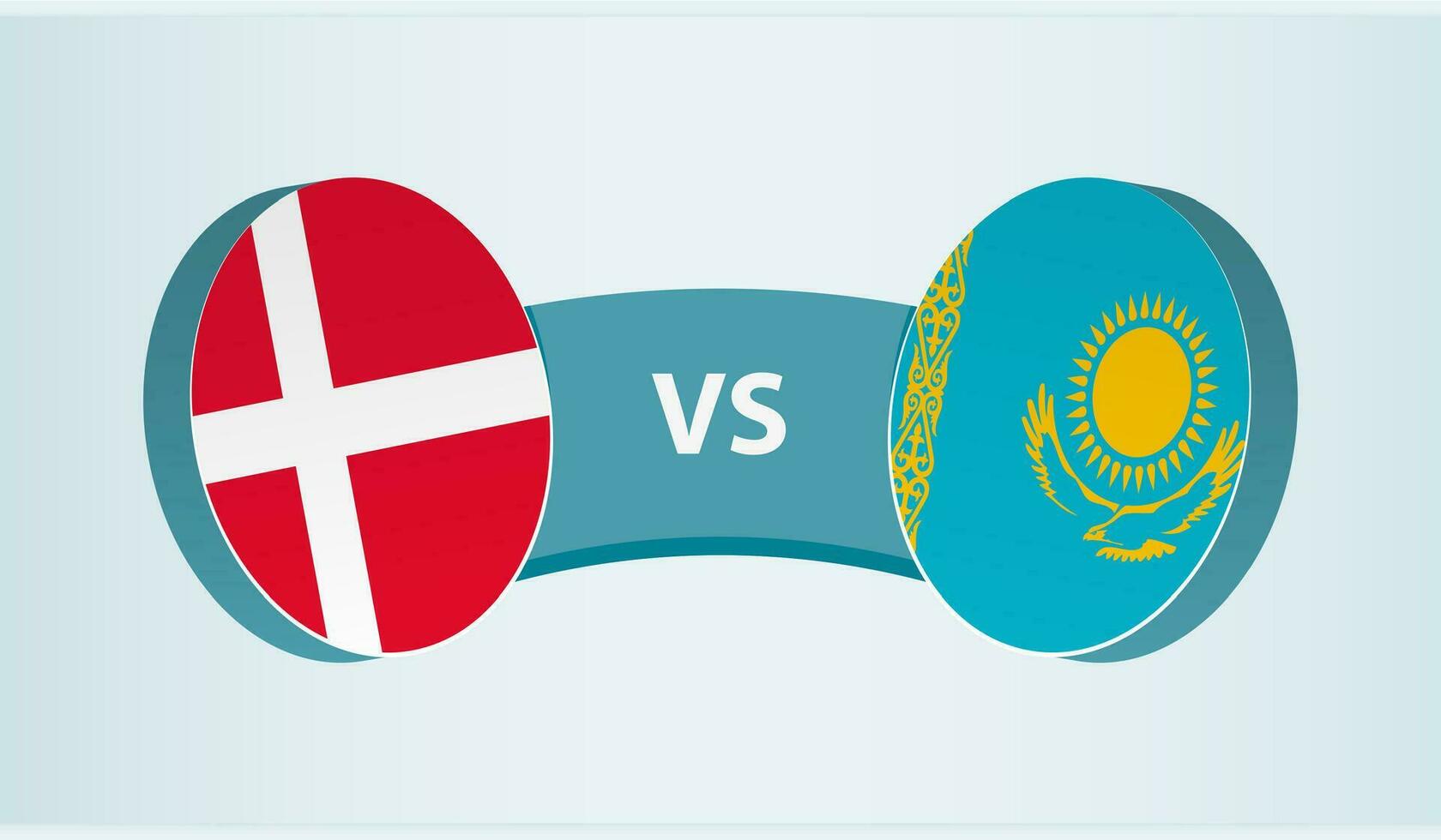 Denmark versus Kazakhstan, team sports competition concept. vector