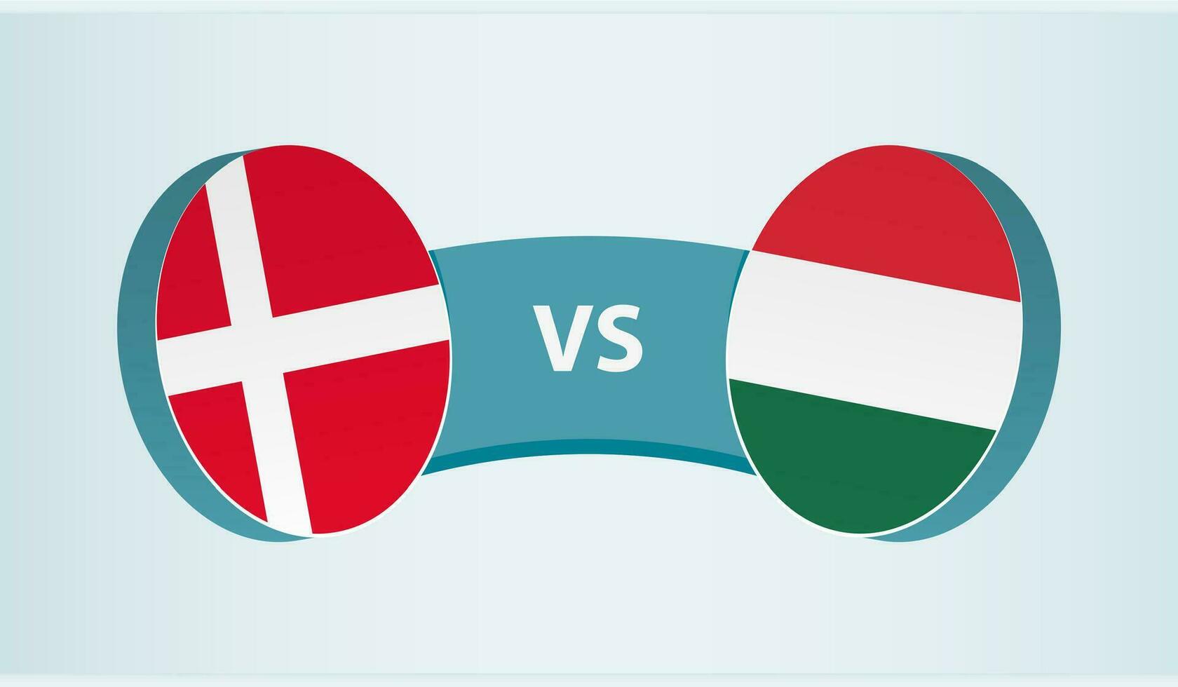 Denmark versus Hungary, team sports competition concept. vector