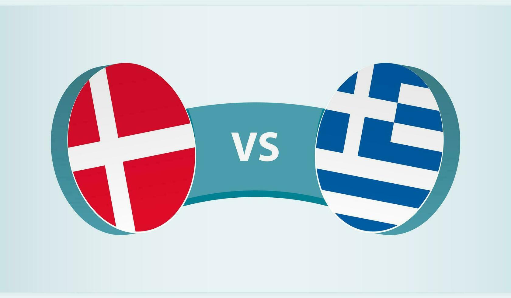 Denmark versus Greece, team sports competition concept. vector