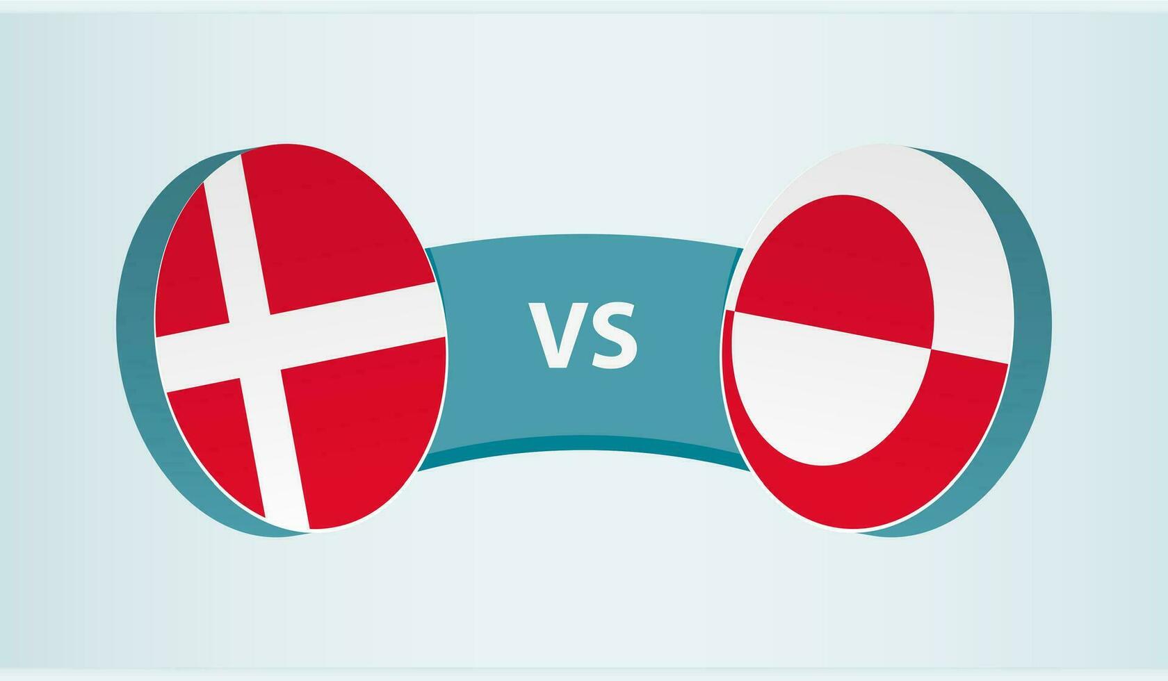 Denmark versus Greenland, team sports competition concept. vector