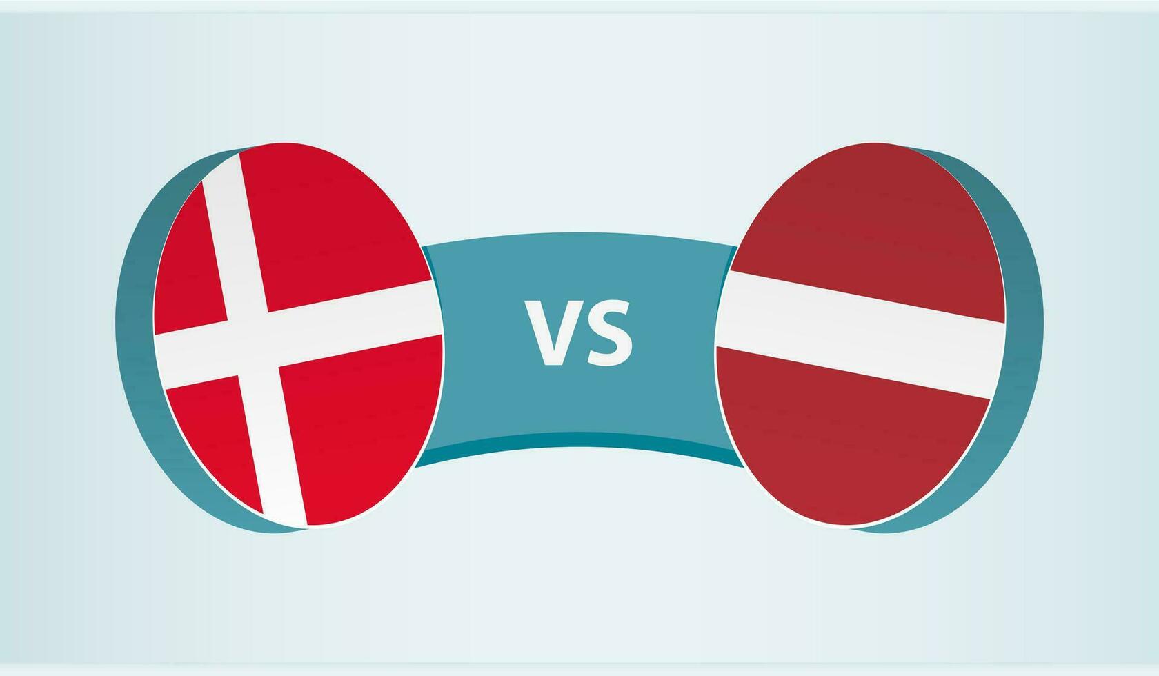 Denmark versus Latvia, team sports competition concept. vector