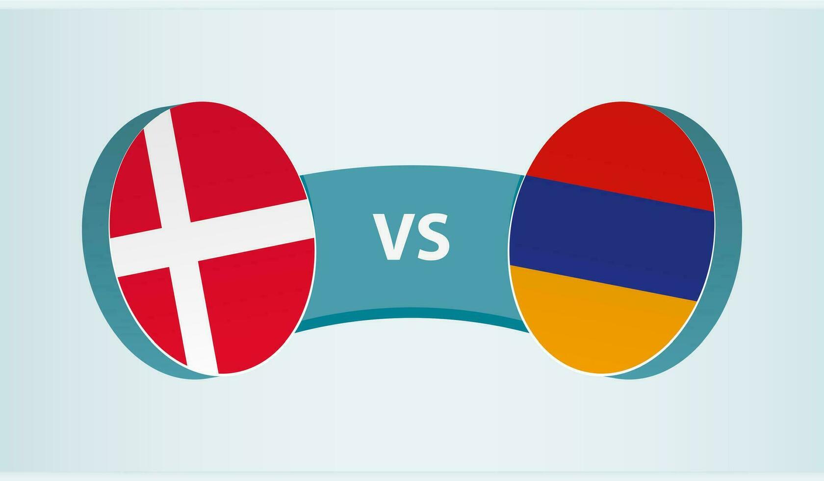 Denmark versus Armenia, team sports competition concept. vector