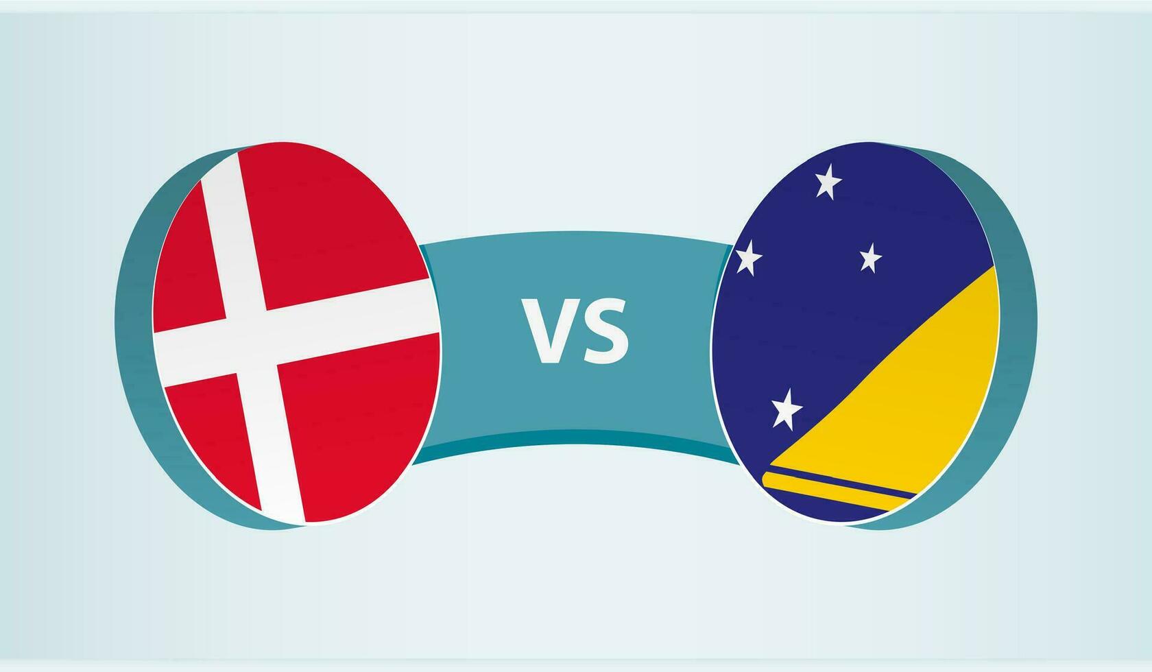 Dinamarca versus tokelau, equipo Deportes competencia concepto. vector