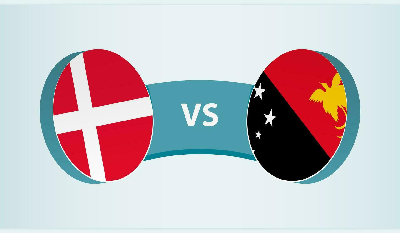Denmark versus Papua New Guinea, team sports competition concept. vector