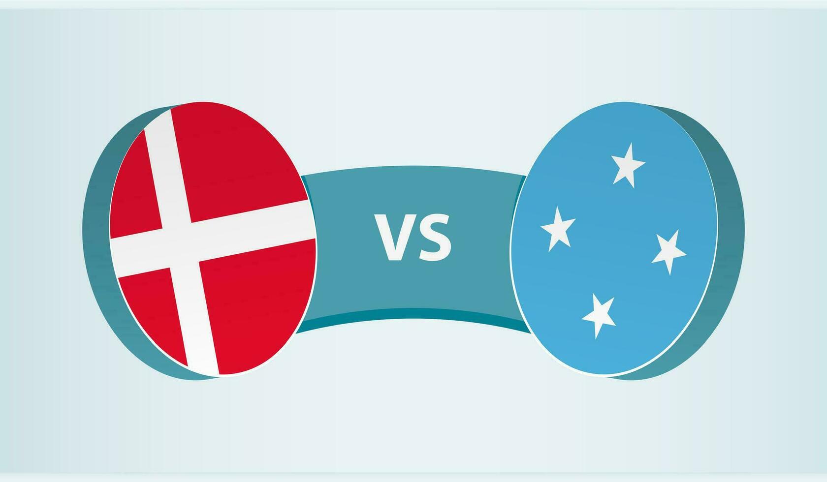 Dinamarca versus micronesia, equipo Deportes competencia concepto. vector
