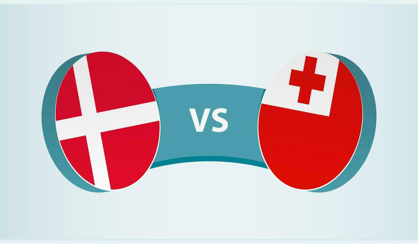 Denmark versus Tonga, team sports competition concept. vector