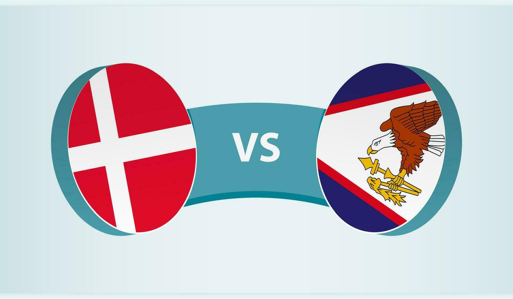 Denmark versus American Samoa, team sports competition concept. vector