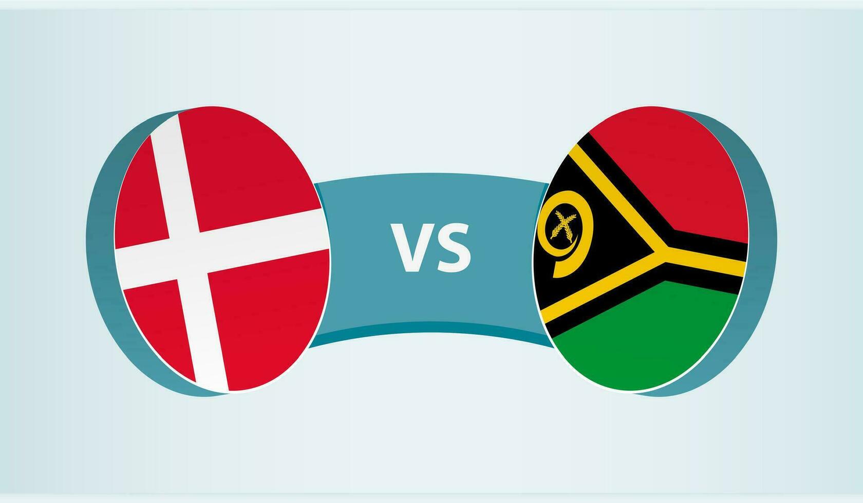 Denmark versus Vanuatu, team sports competition concept. vector
