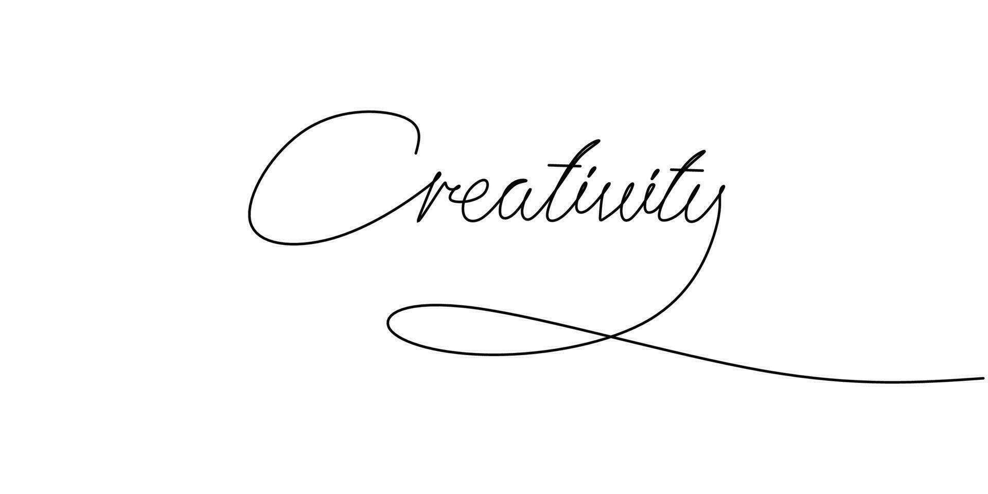 uno continuo línea dibujo tipografía línea Arte de creatividad palabra vector