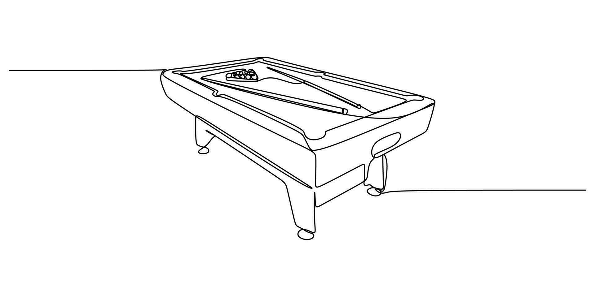 Continuous single one line of Pool table isolated on white background. 25681012 Vector Art at