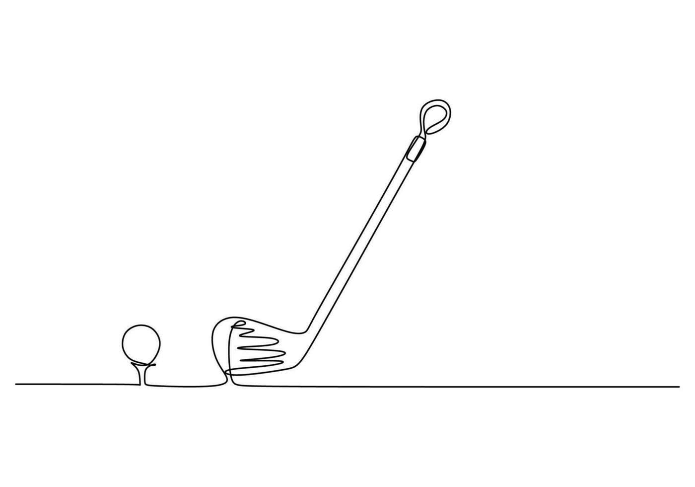 Golf Club One Line Drawing Continuous Hand Drawn Sport Theme Object vector